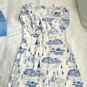 Nantucket Kids ladies small nightshirt, dress, coverup Nantucket toile pattern